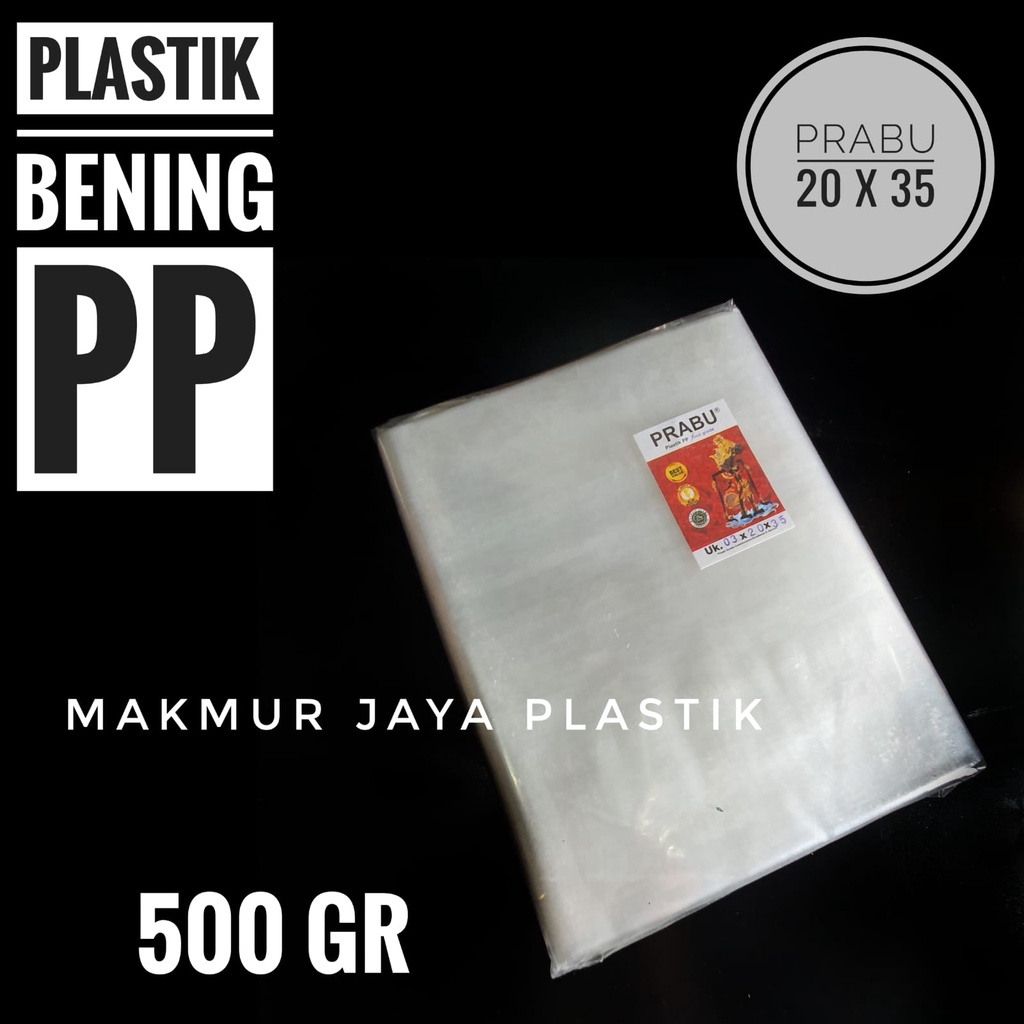 [ PP PRABU 20 X 35 ] KANTONG PLASTIK KEMASAN MAKANAN PP BENING 20 X 35