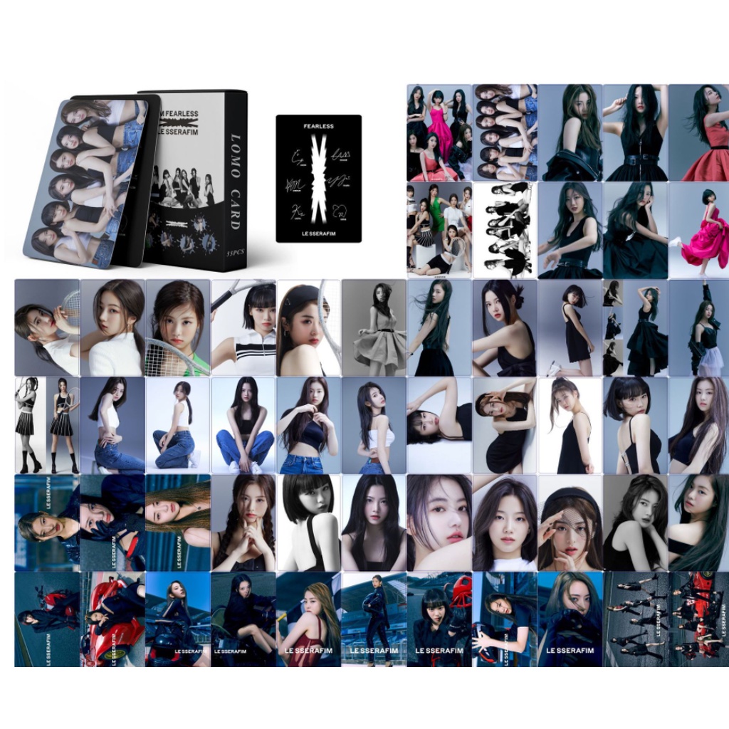 55pcs Kartu Pos Lomo Kpop LEE SSERAFIM FEARLESS