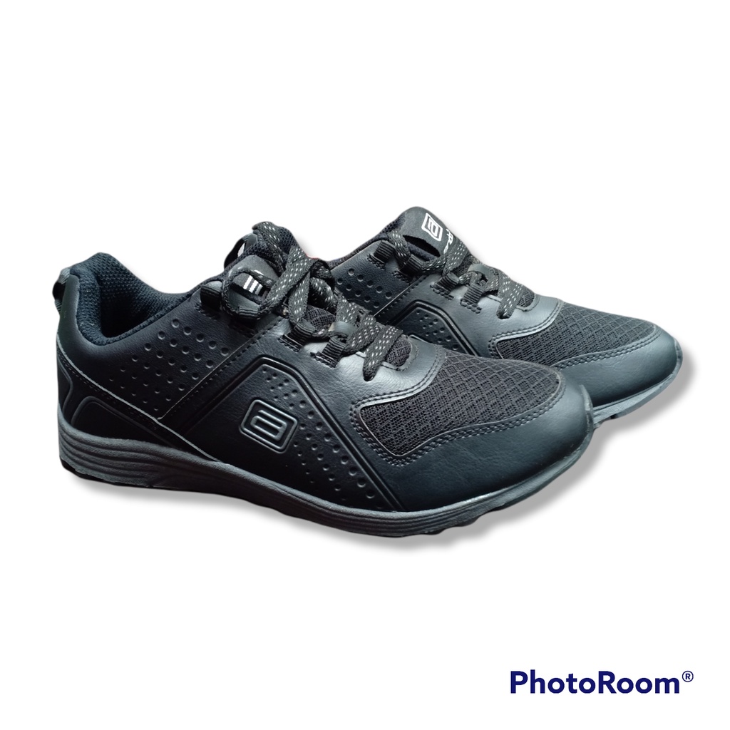 Sepatu Pria Sekolah ANDO REACTO All Hitam Tali 100% Original Sneakers Dewasa Size 39-43 Back to Scho