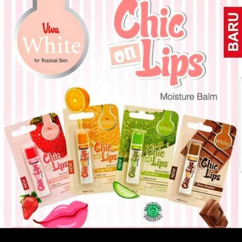 Viva Chic on Lips Lip Balm Pelembab bibir Moisture Jojoba Oil, Aloe UV Filter Vit E 4.2g (KIM)