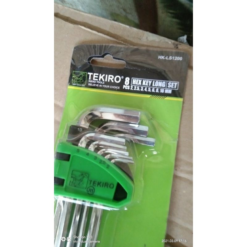 (TEKIRO) Kunci L Panjang 8 pcs Set UK 2 - 10 MM Original