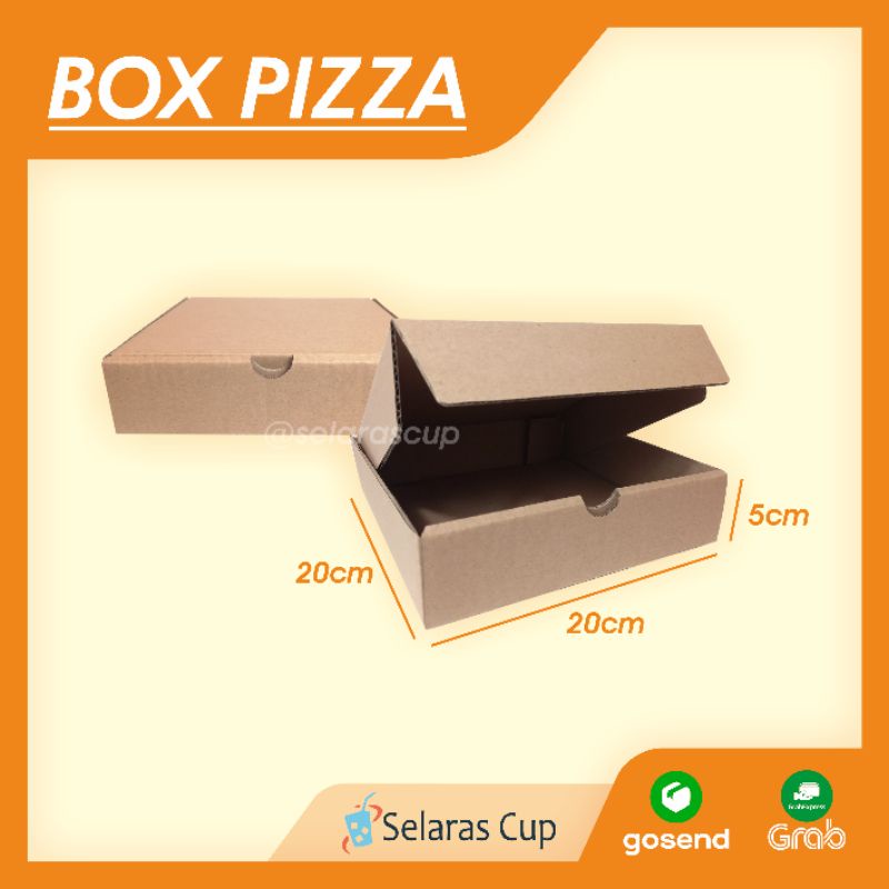 

BOX PIZZA 20x20x5 cm - KOTAK BAJU - BOX HAMPERS - BOX CORRUGATED 20x20