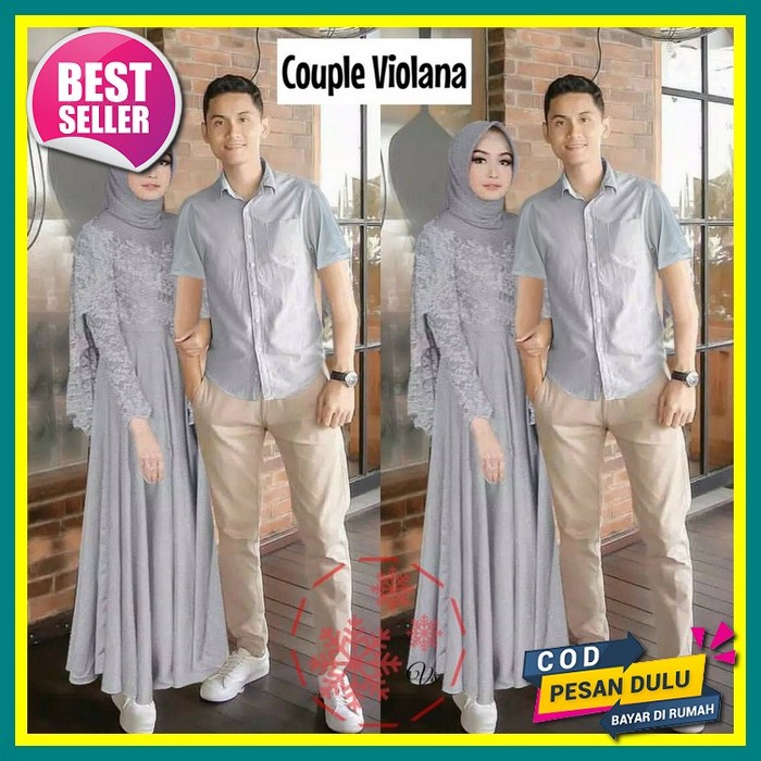 Dalmi Dress Gamis Couple Pasangan Suami Istri Dewasa Terbaru 2022 Elegan Flanel Kotak Kotak Jumbo Ke