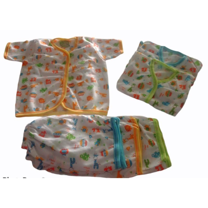 STELAN Pendek Baju Bayi Baru Lahir Motif Warna