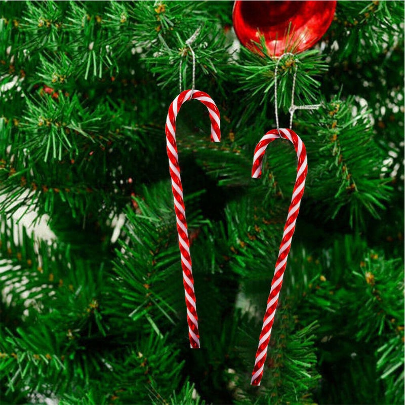 10Pc/Set Christmas Tree Ornaments PVC Candy Crutches / Christmas Home Scene Decoration Products