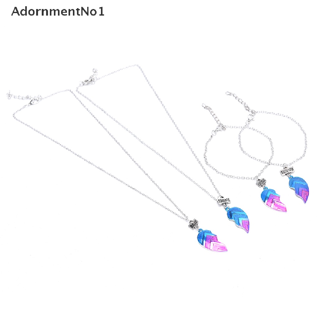 (AdornmentNo1) 2pcs Kalung Rantai Dengan Liontin Hati Motif Tulisan Best Friend Untuk Pasangan / Pria / Wanita