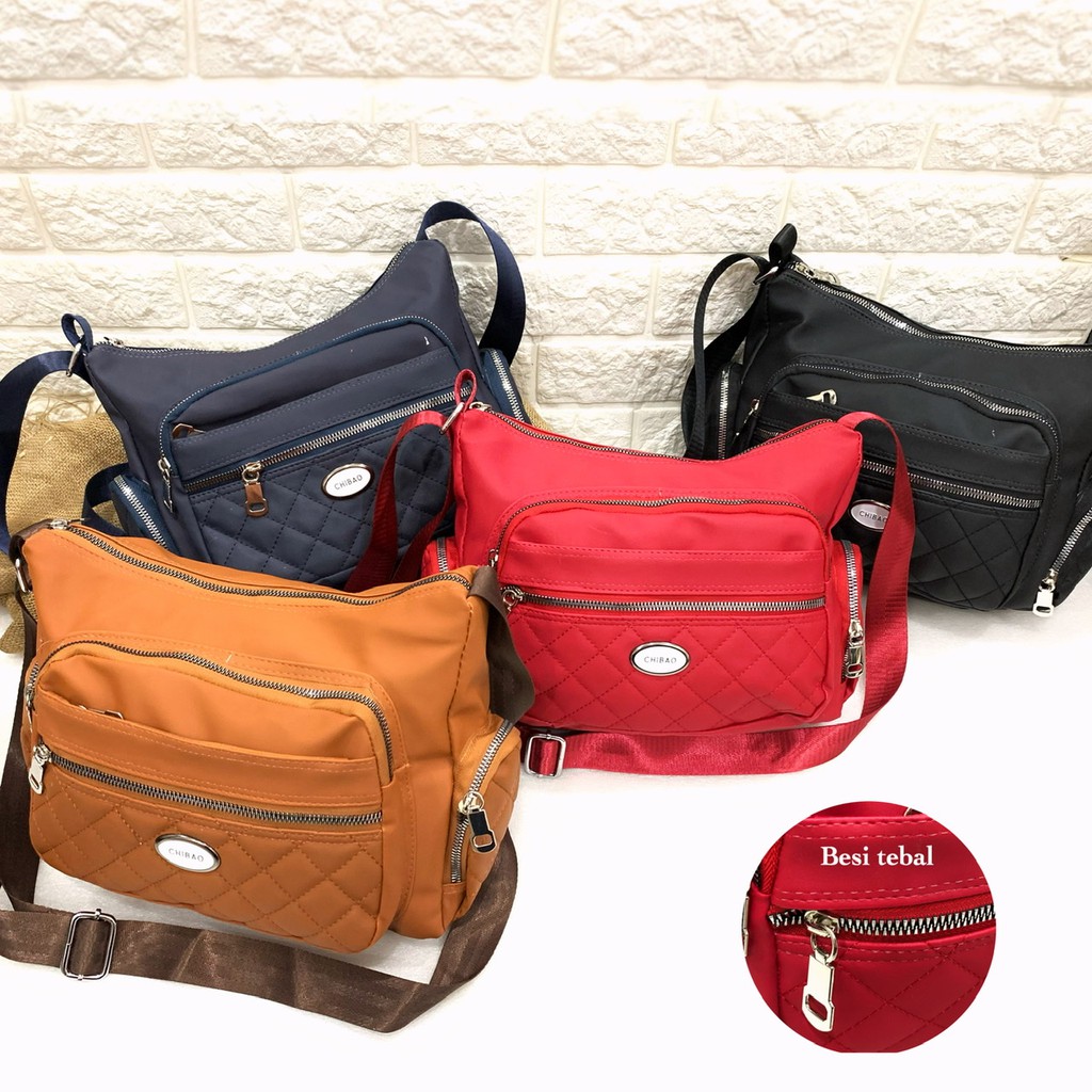 TAS CASANDRA WANITA SELEMPANG BAHAN PARASUT BESAR BANYAK RUANG