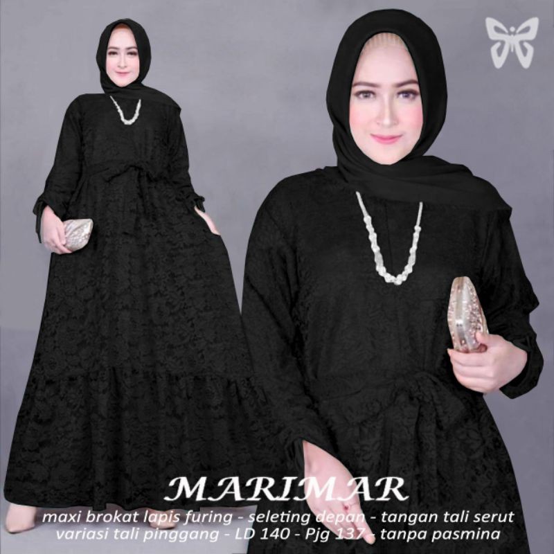 Gamis Maxi Jumbo Bigsize Terbaru 2024 Mewah Marimar Brukat Furing Ld 140 cm Baju Pesta Kondangan