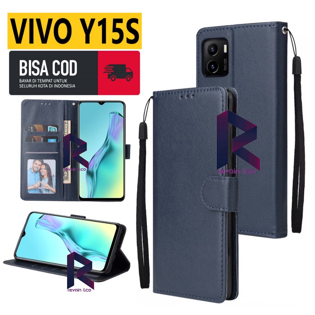 CASE VIVO Y15S FLIP WALLET LEATHER KULIT PREMIUM SARUNG BUKA TUTUP FLIP CASE VIVO Y15S