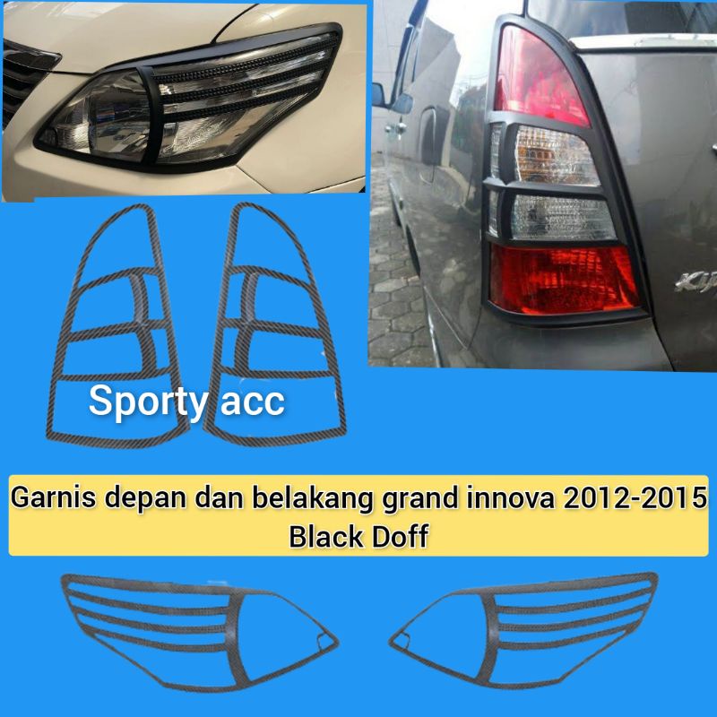 garnis depan dan belakang innova 2012-2015 barong black doff