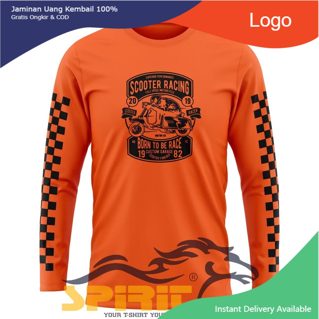 Baju Kaos Pria Vespa Scooter Racing Custom Garage Otomotif Distro Original Classic Jumbo