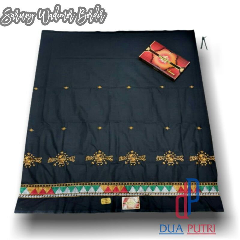 Sarung Wadimor Bordir NU pria warna hitam