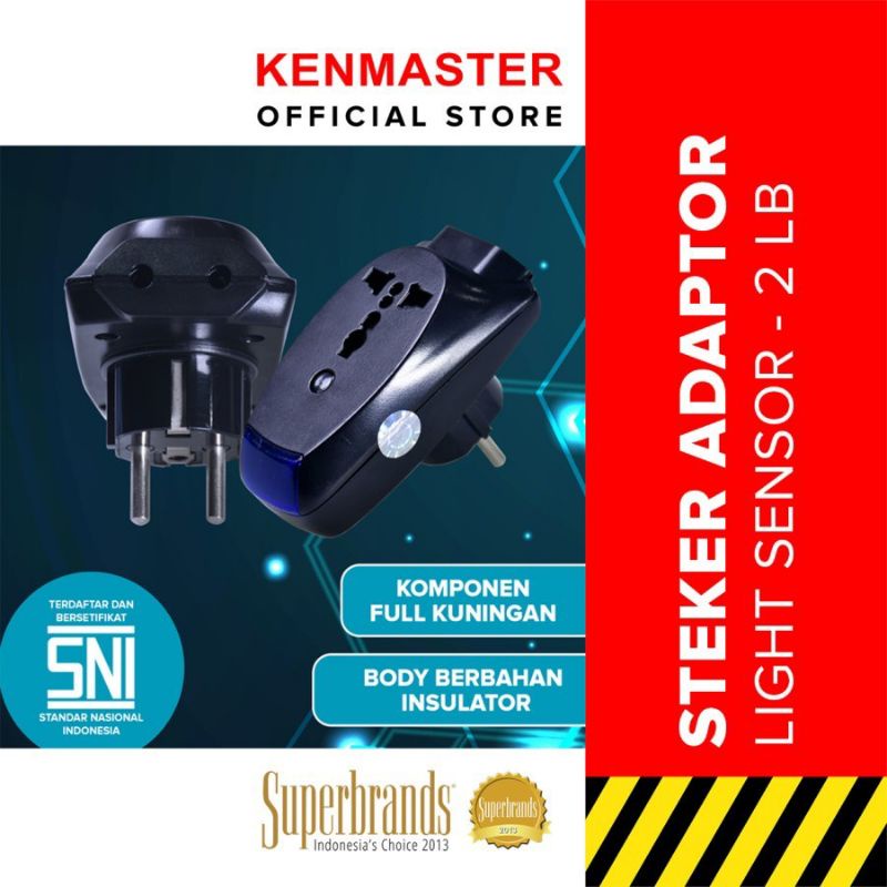 Steker Colokan Listrik + Sensor Cahaya Kenmaster Plug Adaptor Sensor Ligth 04B