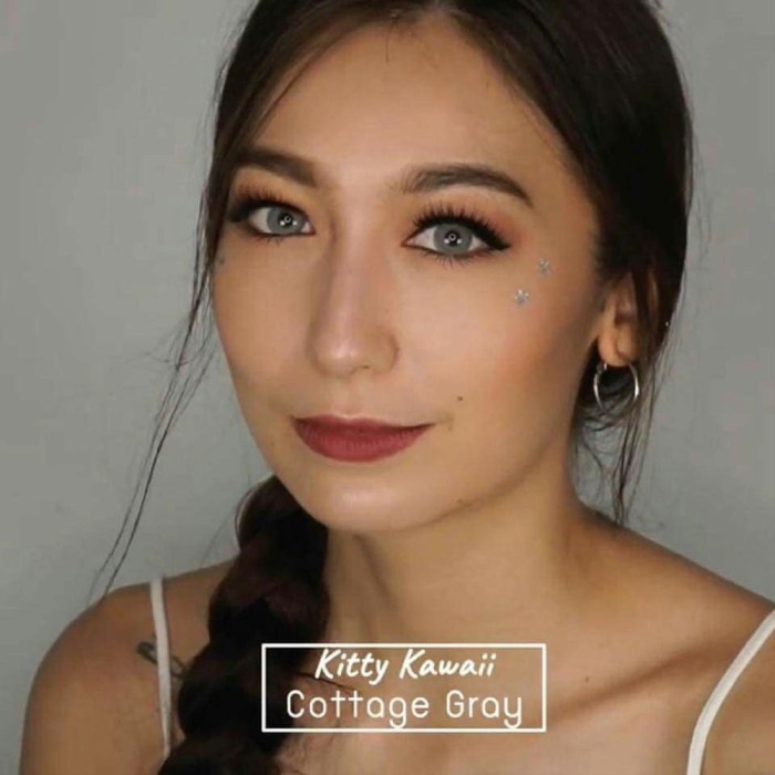 RY583 Kitty Kawaii Cottage Natural Soflens Soflen Brown Grey Gray Soft