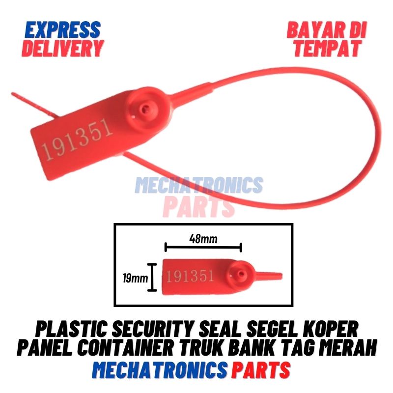 [DEV-9202] PLASTIC SECURITY SEAL SEGEL KOPER PANEL CONTAINER TRUK BANK TAG MERAH