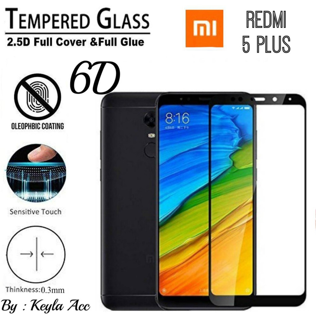 Temperglass Temperedglass Temper Glass Tempered Glass Full Cover 10D Xiaomi Redmi 5 Plus