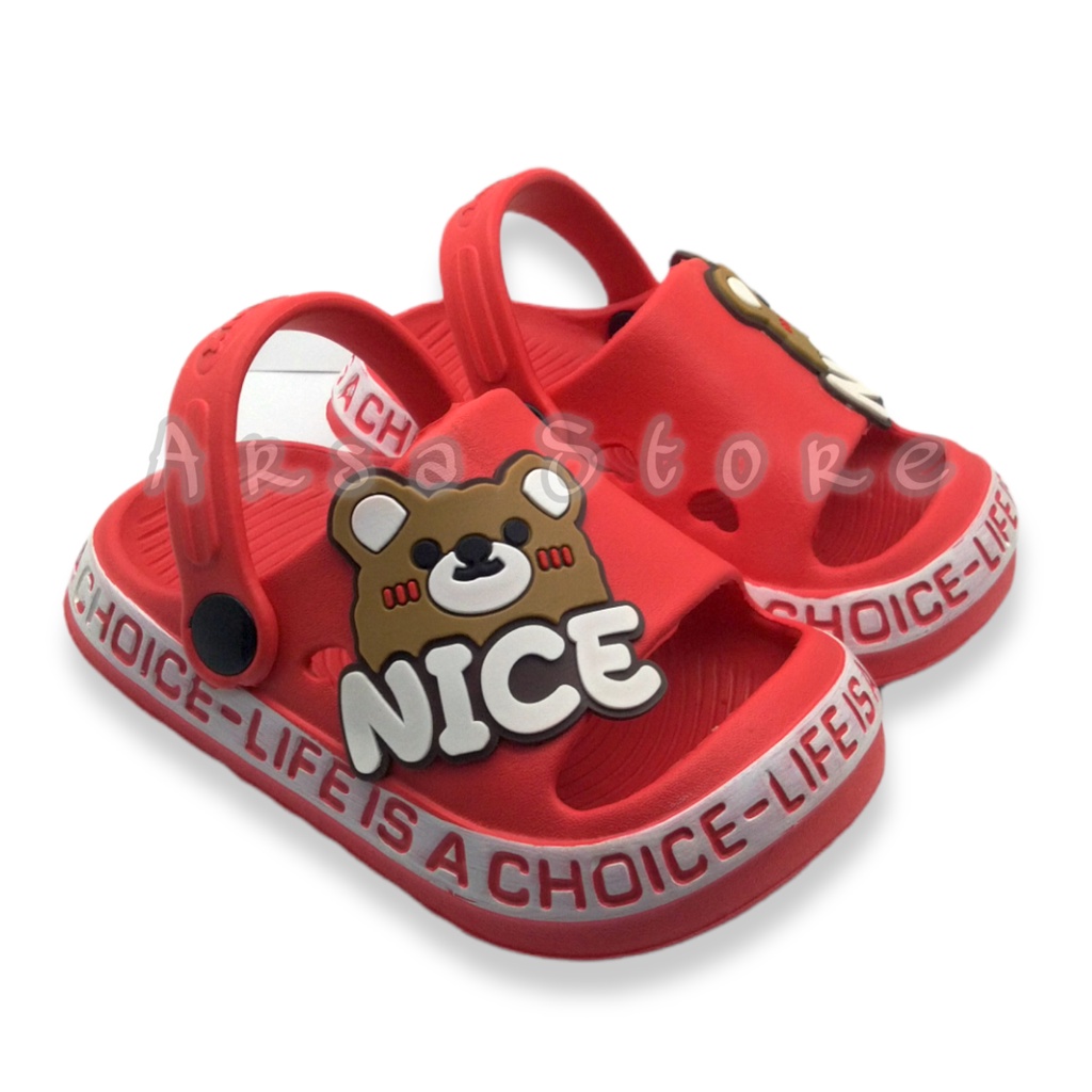 Sandal baim Anak Laki - Laki Terbaru / Sendal Lucu Anak Cowok Motif Bear Umur 1 2 3 4 tahun
