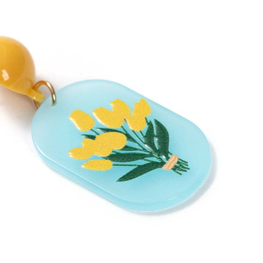 Hu Hu Hu Hu Hu Alat Bantu Pasang Kacamata♡ 1 Pasang Anting Stud Desain Print Bunga Tiga Dimensi Warna Cerah Untuk Wanita