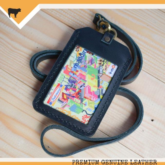 

Office & Stationery | Document Organizer | Gantungan Id Card Kulit Asli Warna Hitam | Id Card Holder Name Tag | Best Seller
