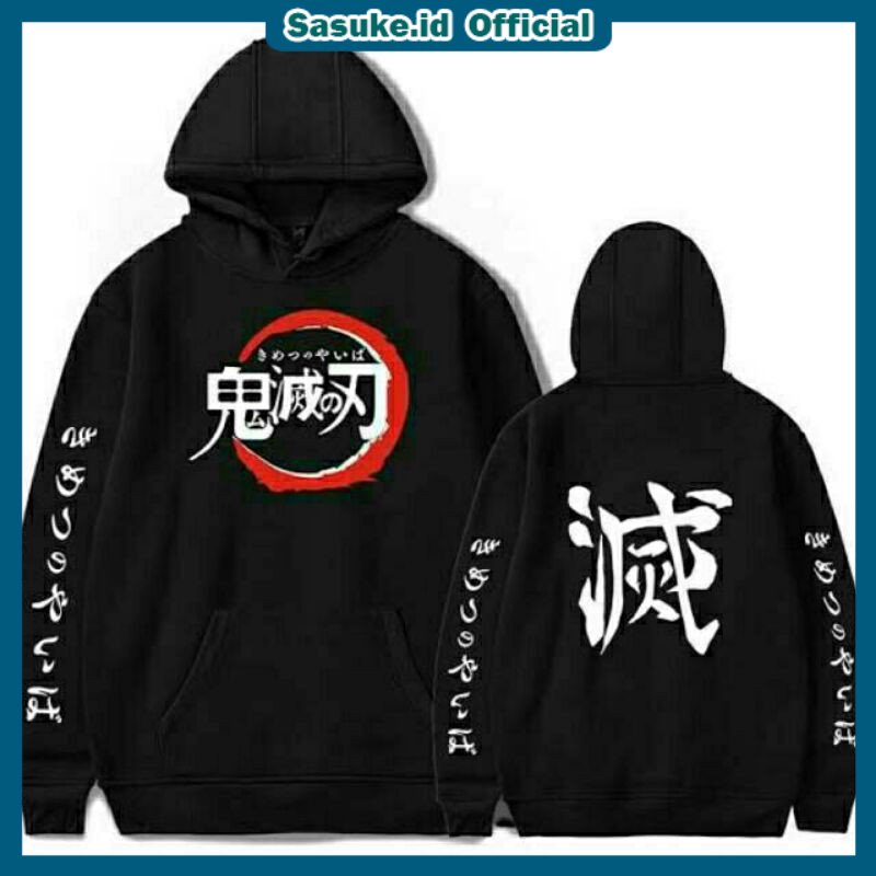 Sasuke id // Hoodie Sweater Kimetsu No yaiba - Sweater Anime Kimetsu No Yaiba Demon Slayer Logo Hoodie Premium / Jaket Pria Jaket Wanita