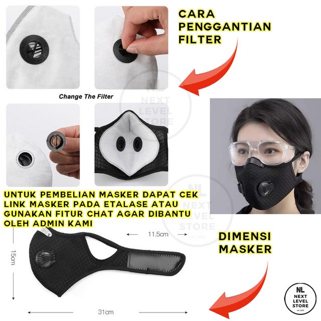 KN95 Premium Mask Masker Olahraga Cycling Sepeda Sport N95 - BLACK