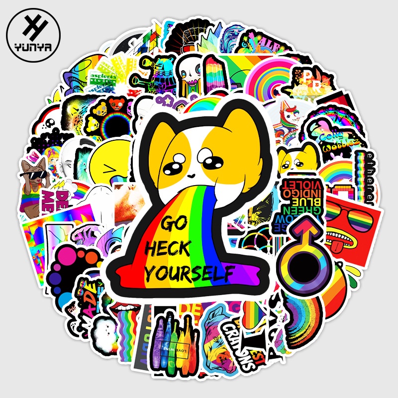 Zhang kartun rainbow graffiti sticker tablet bagasi skuter mobil dekorasi stiker