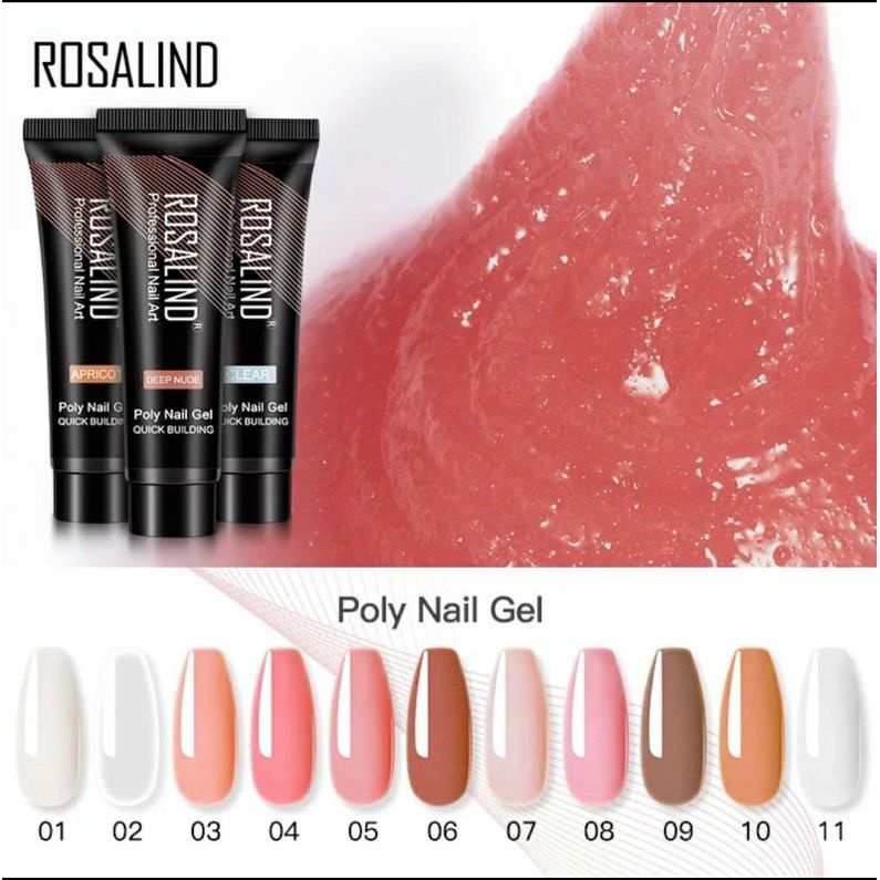 ROSALIND POLYGEL POLY GEL 15ml NAIL EXTENTION POLIGEL KUKU PALSU EXTENTION INSTANT