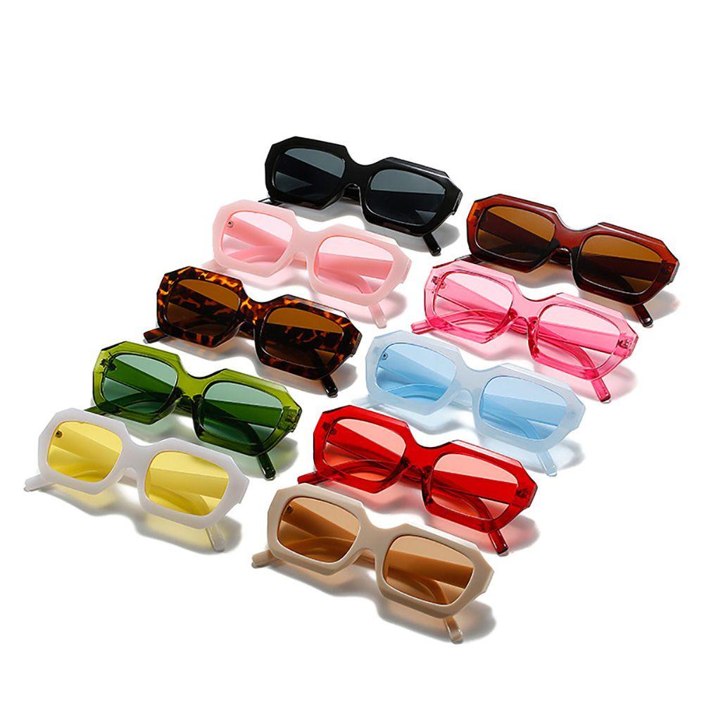 Mxbeauty Kacamata Poligon Geometris Sederhana Kaca Mata Anti Radiasi Untuk Wanita UV Protection Protection Glasses Candy Color Irregular Male Female Eyewear Women Glasses