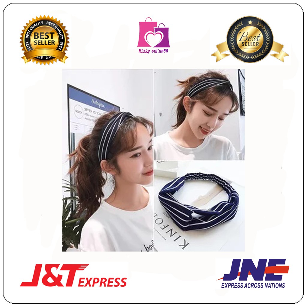 Rizkyonline88 headband bando bandana kain motif korea