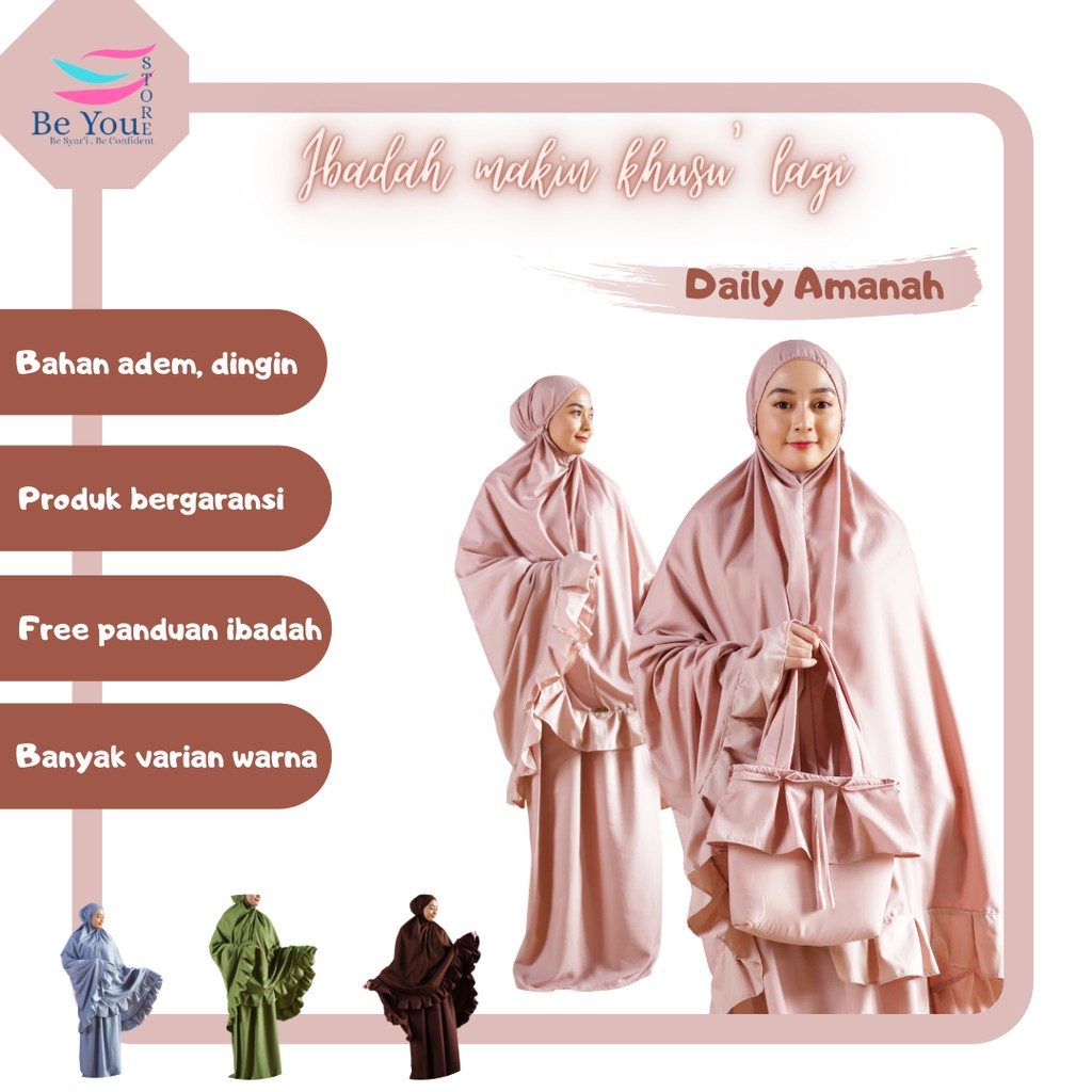 Mungkena Mukenah Mukena Dewasa Jumbo Murah Rempel Terbaru 2020 Bahan Adem Khaki by BYS