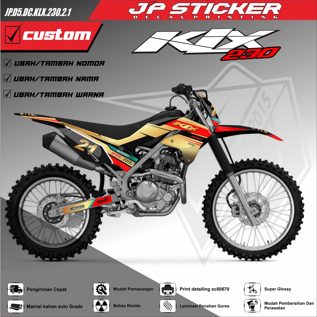 Decal Sticker KLX 230 - Dekal Stiker full body KLX 230 desain D5 02