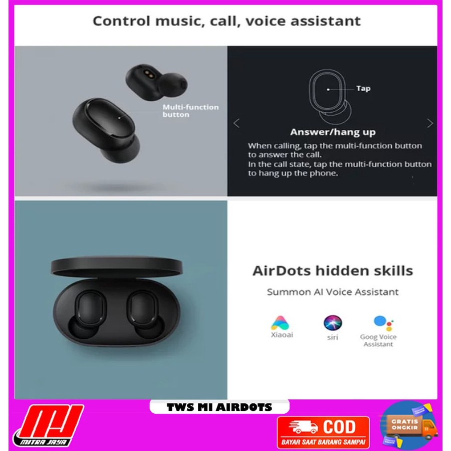 Headset Bluetooth TWS Mi AirDot Businnes Pro 5.0 Wireless Bluetooth