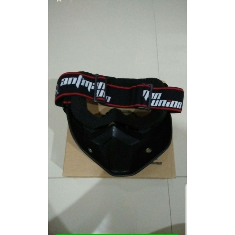 Goggle Mask Ant Man Union Full Hitam Kaca Bening