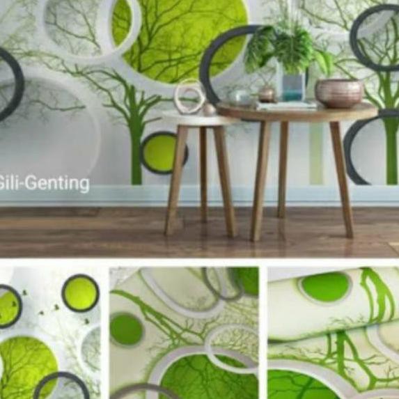 Koleksi Terbaru.. Wallpaper Dinding Stiker Kamar Polkadot 3D Hijau Pohon Dekorasi Ruang Tamu Dapur T