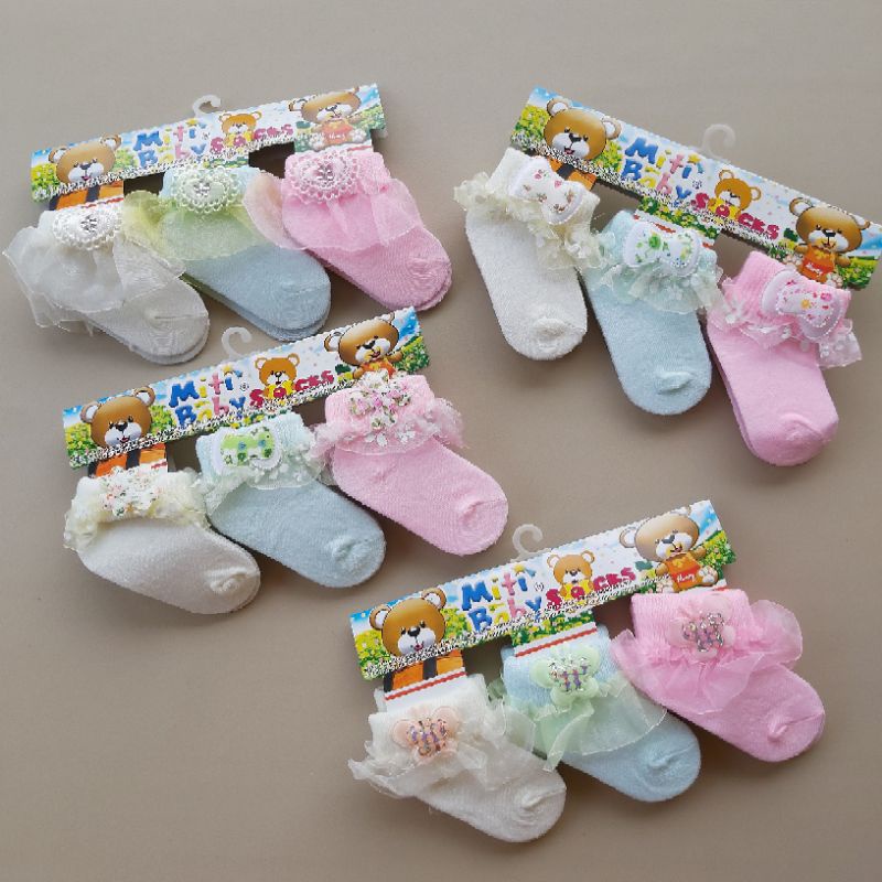 Kaos Kaki Renda Anak Bayi 3in1