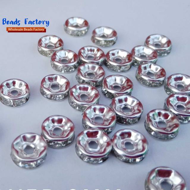 SPACER DIAMOND RONDEL SEKAT PEMBATAS GELANG 6MM 8MM ISI 100