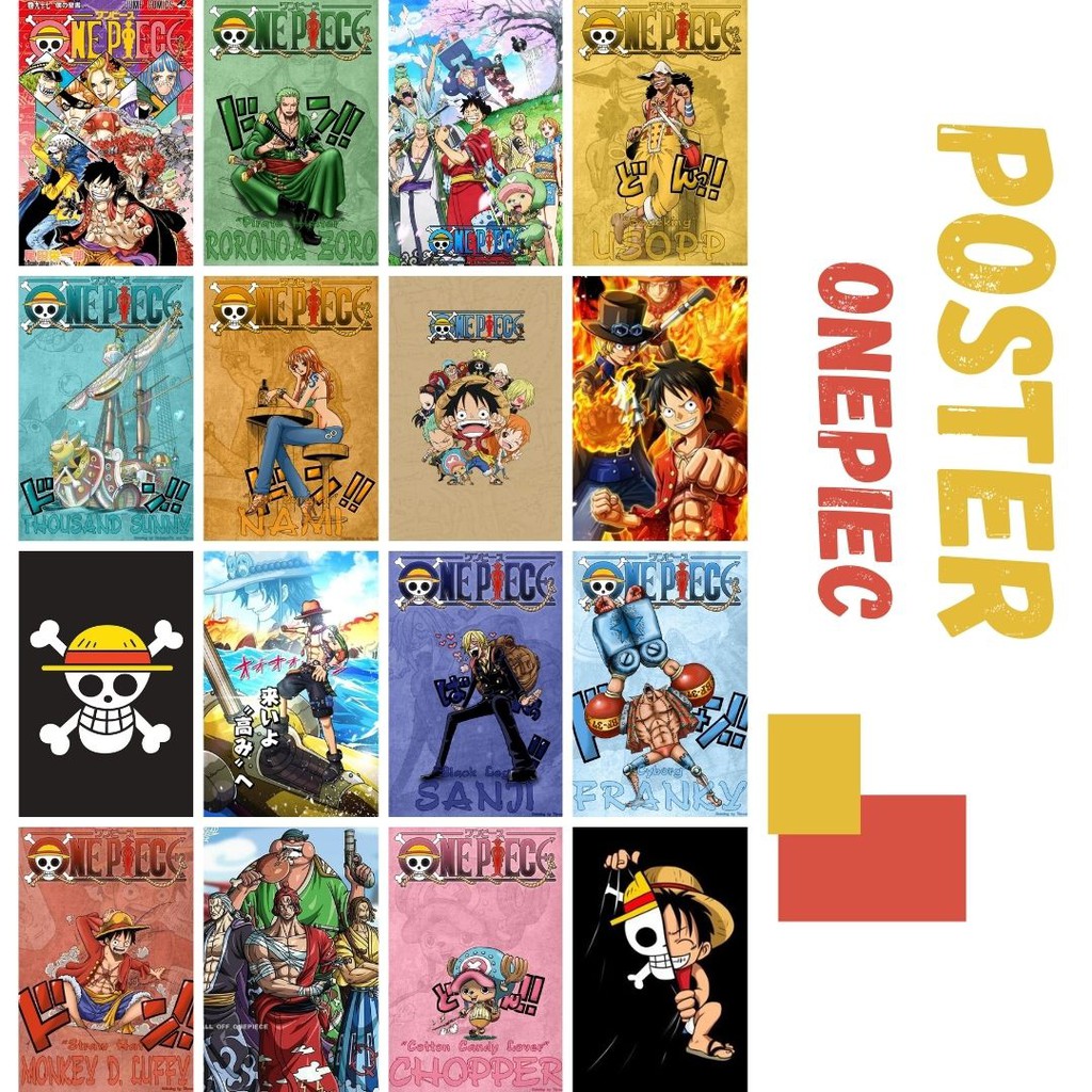 poster dinding anime onepiece l naruto l black clover