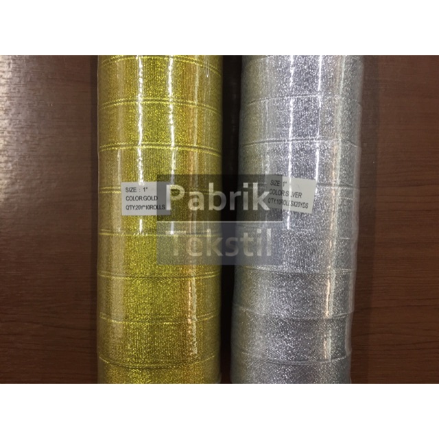 

Pita Satin Glitter EMAS-PERAK 1" (2,5 CM) / 20YARDS PER-ROLL