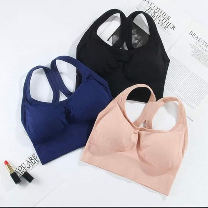 SPORT BRA GYM OLAHRAGA TANPA KAWAT PUSH UP BRA BH TALI SENAM PREMIUM