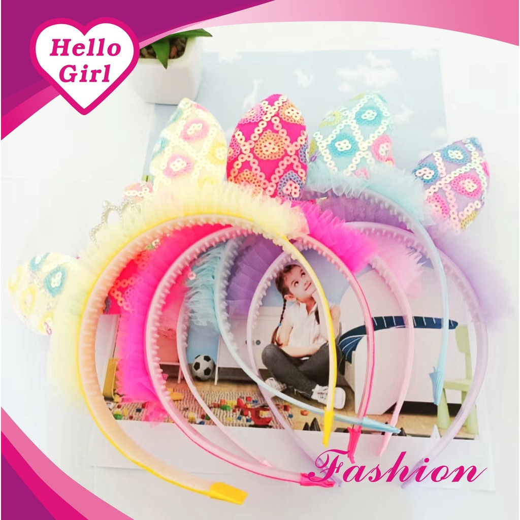 (Hello Girl)B40 Bando Anak Bando Mahkota Permata Import