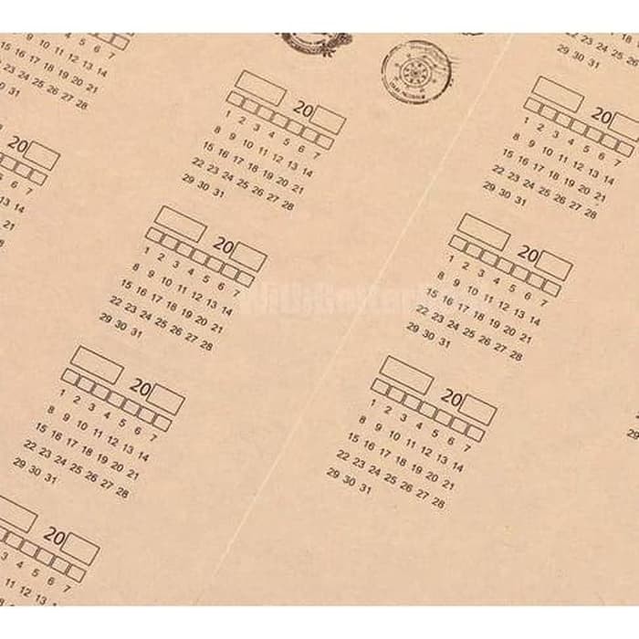 Kraft Paper Calendar Sticker - Stiker Kalender (2 sheets)