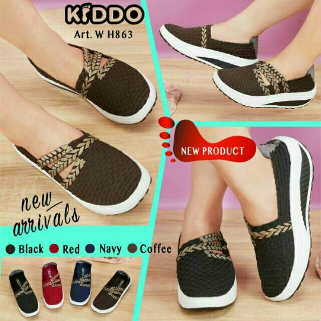 Sepatu Rajut KIDDO W863  W H863 WEDGES ORIGINAL