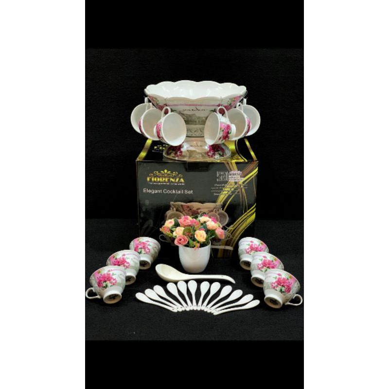 cocktail tempat es buah fiorenza wadah saji set mewah