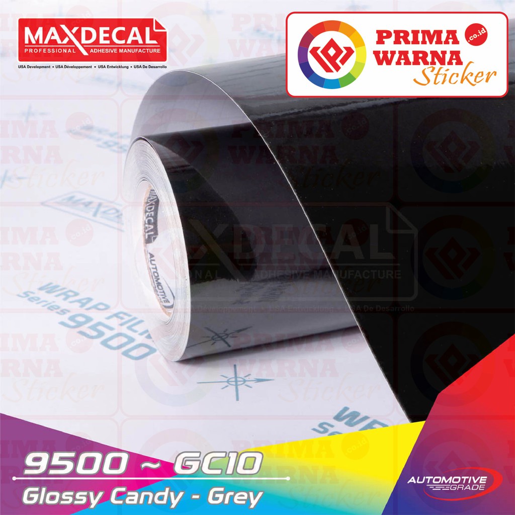 Maxdecal 9500 GC10 Glossy Candy Grey, Wrap Series Sticker, Meteran Lebar 152cm