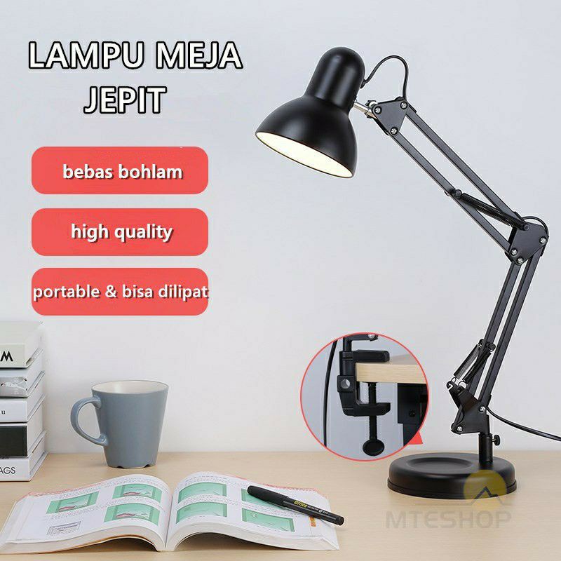 Lampu meja belajar arsitek jepit lampu belajar