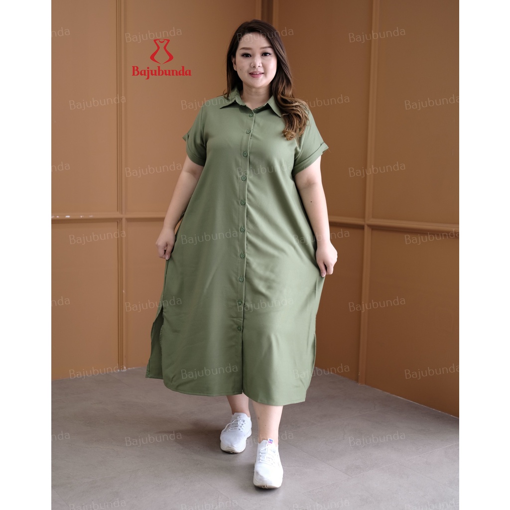 LD 120 Dress Jumbo Wanita Baju Big Size Polos PRILLY