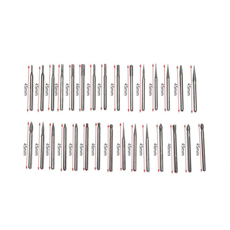 IKURA Diamond Mounted Pointer Set 30 pcs Mata ukir Die Grinder DMP201