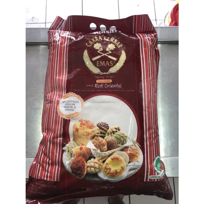

BISA COD Cakra kembar emas oriental 5 kg terigu protein tinggi roti