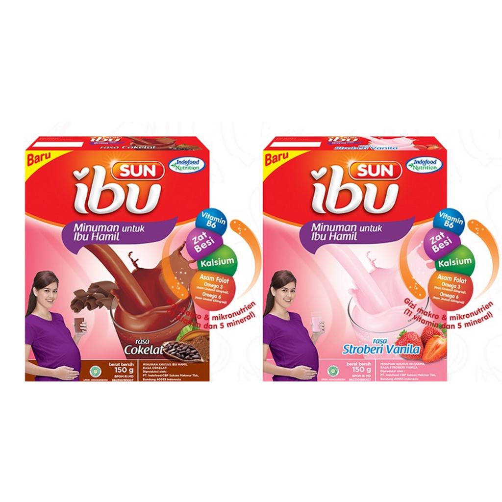 SUN Ibu Hamil Coklat 150 g Box x 1 Pcs + SUN Ibu Hamil Stroberi Vanila 150 g Box x 1 Pcs
