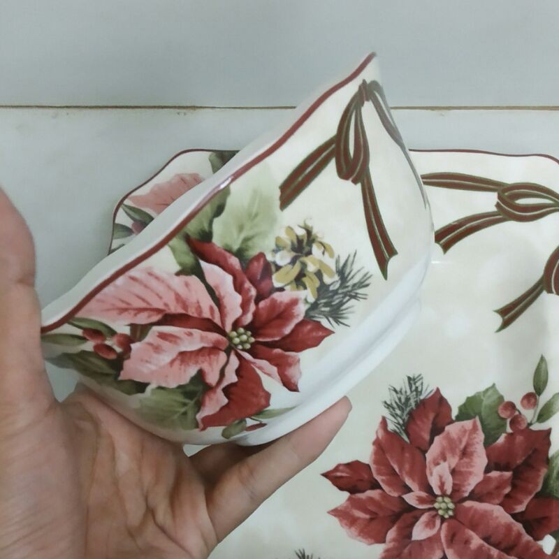 MANGKOK BUNGA VINTAGE KERAMIK SANGO HIAS CANTIK LUCU